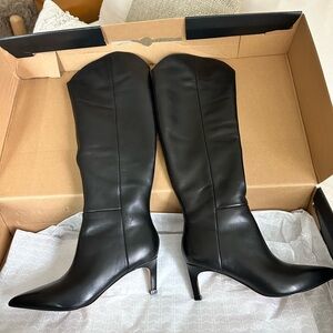 Marc Fisher Black Leather Knee-High Boots